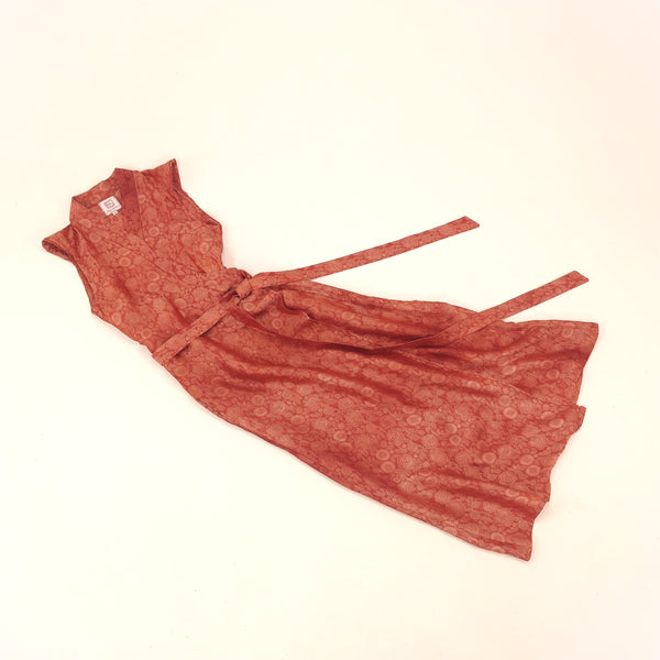 Robe longue en soie rouge